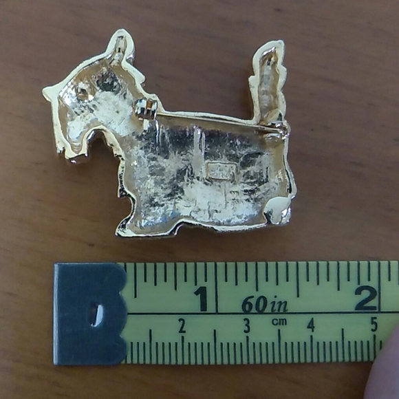 Scottie Dog Brooch Gold Tone - Picture 5 of 6